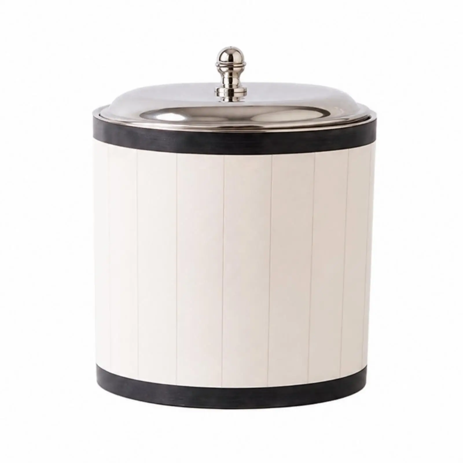 Artisan Bone and Brass Ice Bucket with Stainless Steel Interior for Stylish Drink Chilling in Lounge or Kitchen Counter