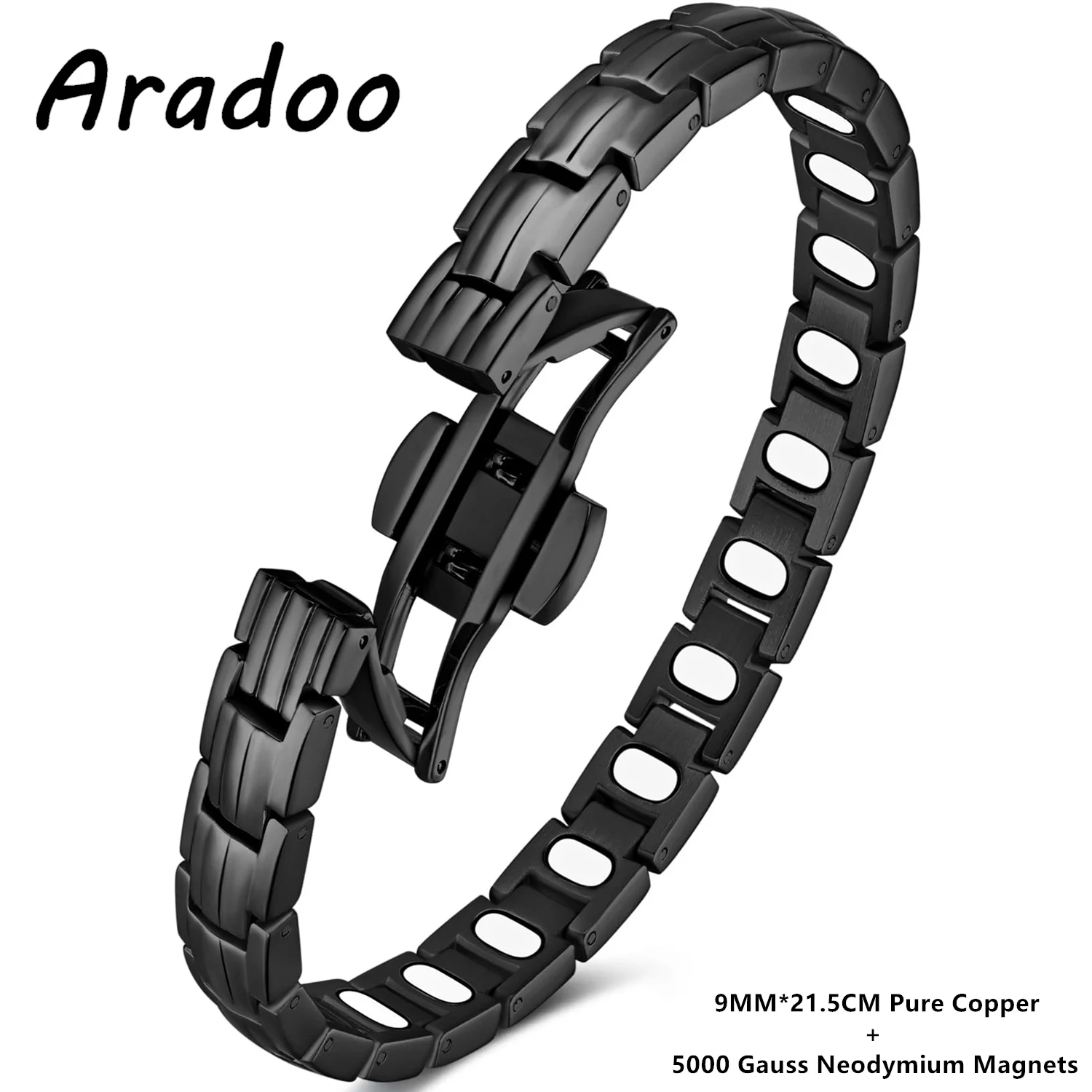 ARADOOPure Copper 5X Strength Magnetic Titanium Steel Bracelet Jewelry Gift