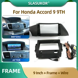 9 Inch Car Radio Fascia For Honda Accord 9 9TH 2013-2017 Car Radio Panel Player Audio Frame Dashboard Mount Kit With Wire