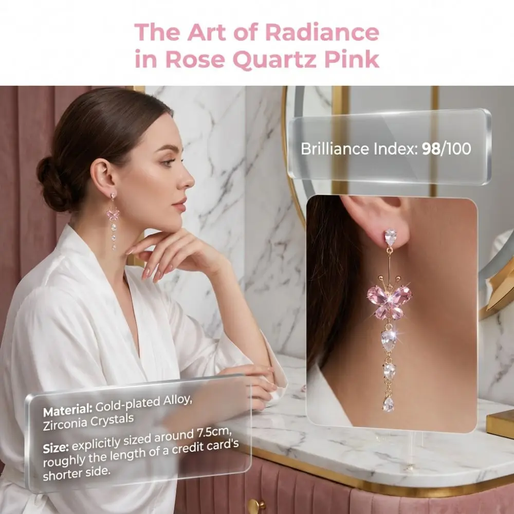 Exquisite Design Butterfly Tassel Ear Jewelry Elegant Temperament Sweet Style Fashion Design Earrings All-Match Design