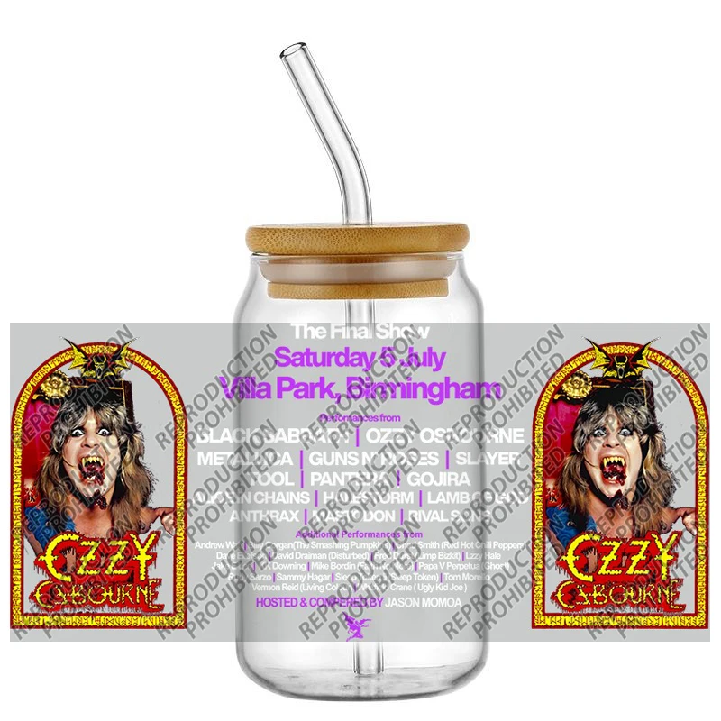 Vintage Heavy Metal Cross Art UV DTF Cup Transfer Sticker Rock Music Style Decal For Libbey Glass Can Tumbler DIY Decal - view 5