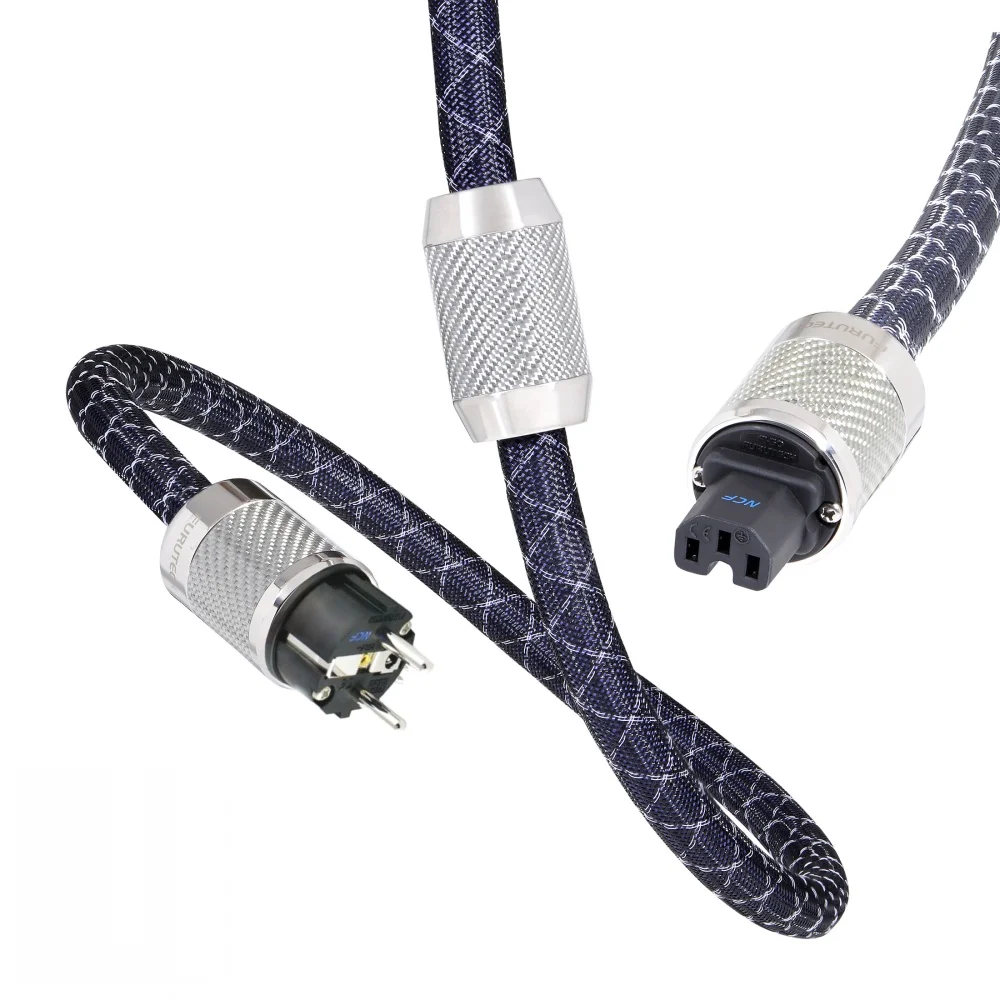 HiFi Schuko Furutech  NCF nanoflux AC carbon fiber fever EU AC power cable FI-E50 NCF plug  fever audio