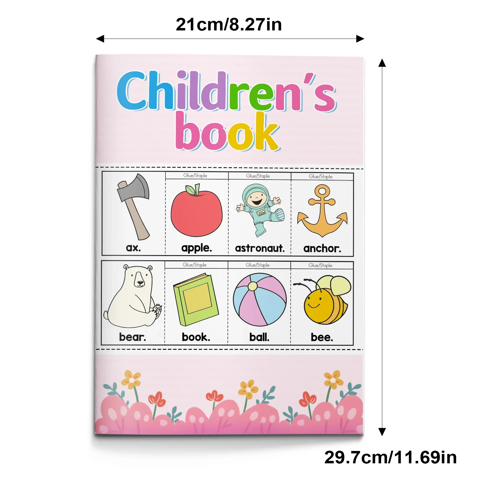 Kids English Word Coloring Workbook, Cute Cartoon Designs, Preschool Educational Activity Book for Fun English Learning view 2