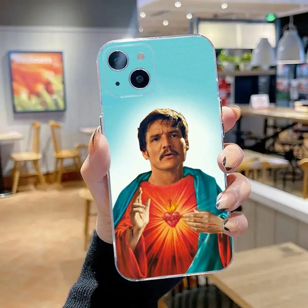 Pedro Pascal Phone Case For iPhone 15,14,13,12,11 Plus,Pro,Max,XR,XS,X,7,8 Plus,SE,Mini Transparent Silicone Soft