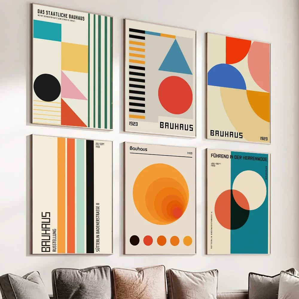 Bauhaus moderne abstracte geometrische huis woonkamer slaapkamer decoratieve kunstposters Scandinavische minimalistische stijl canvas schilderij