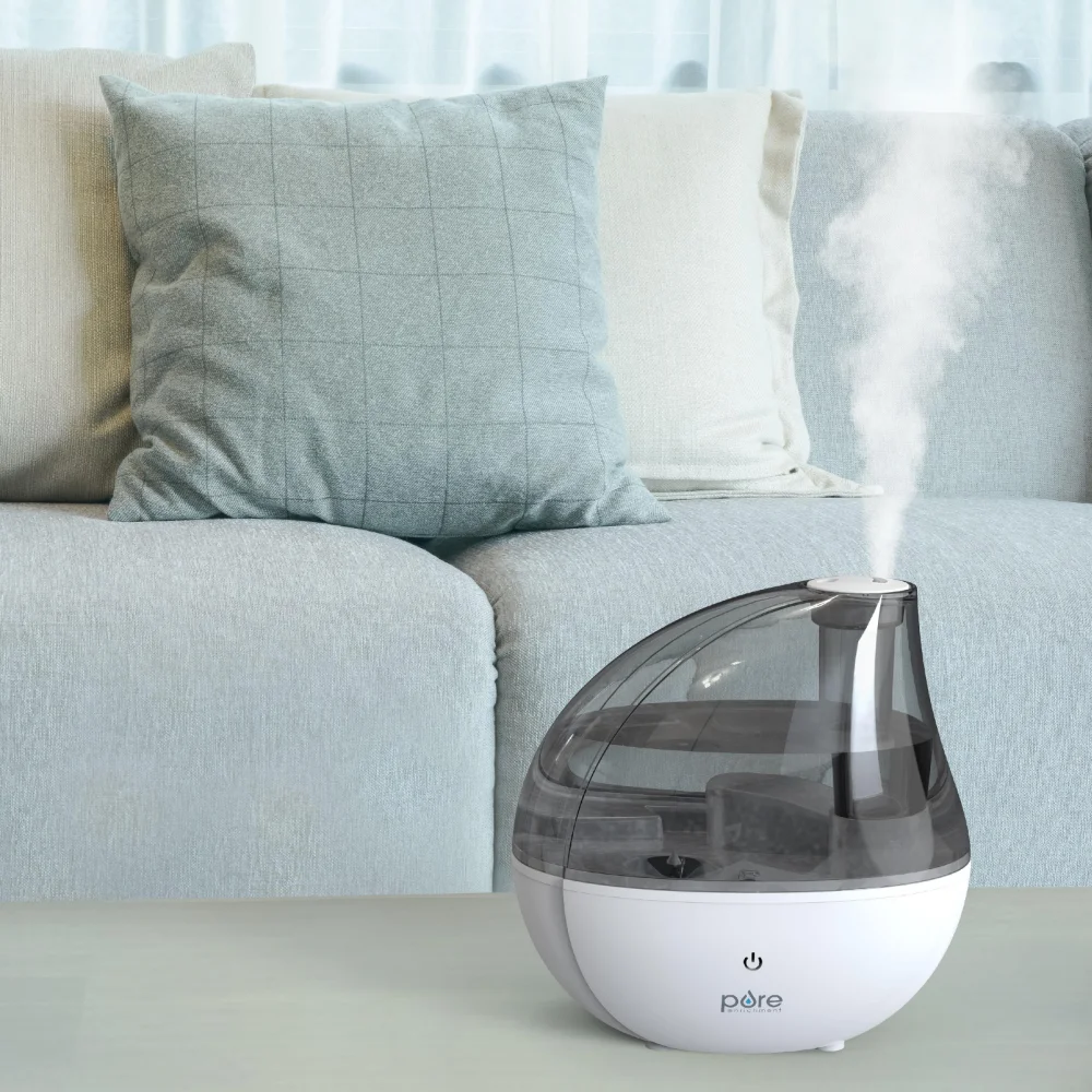 Humidificador ultrasónico de vapor frío, plateado