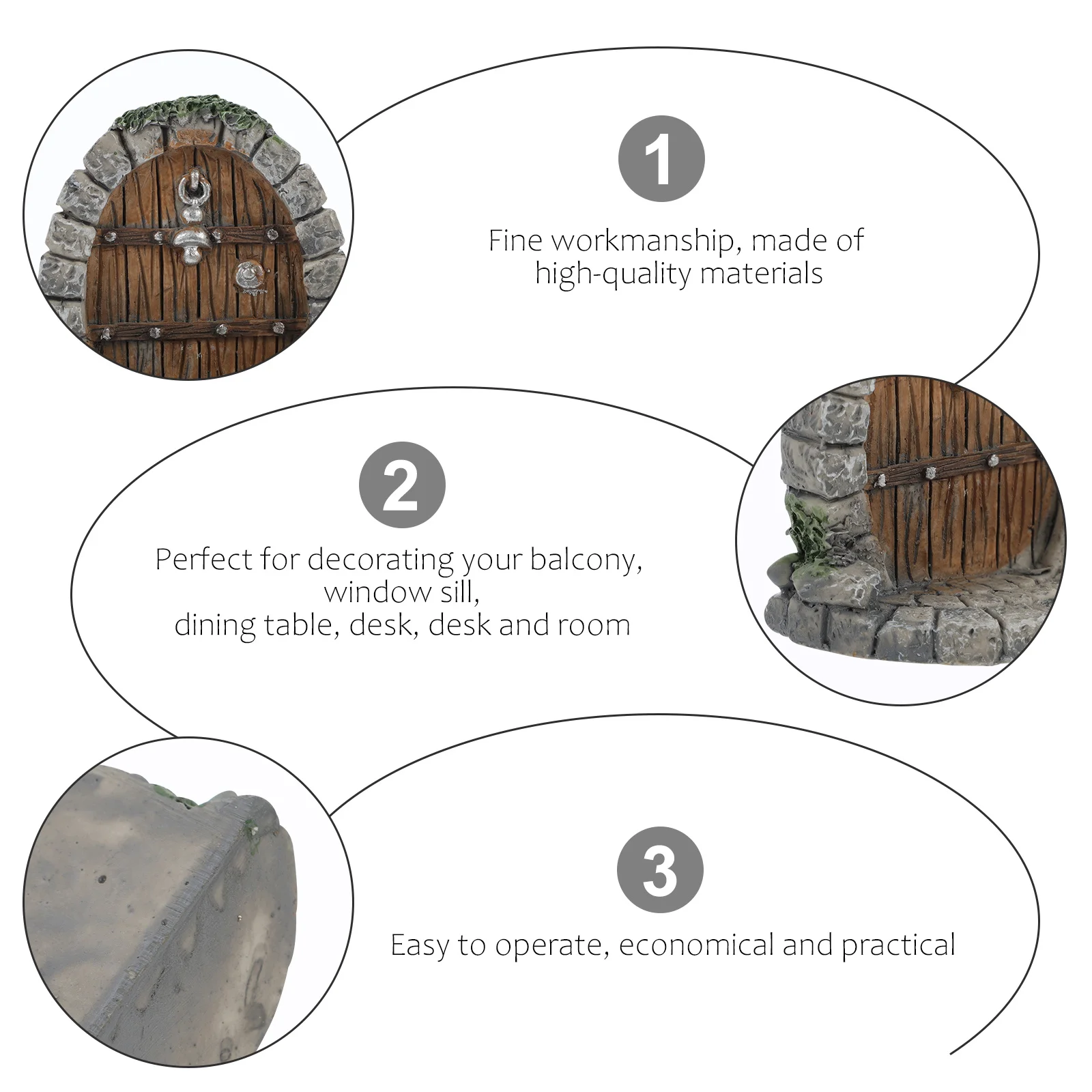 

5Pcs Resin Garden Door Ornaments Miniature Plant Pot Decoration Micro Landscape Ornament Desktop Gardening Decoration