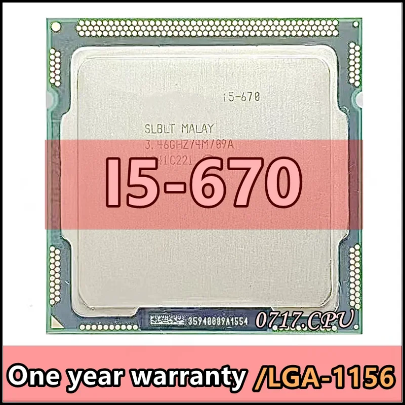 I5-670 I5 670 SLBLT 3.4 GHz Dual-Core Prosesor CPU 4M 73W LGA 1156