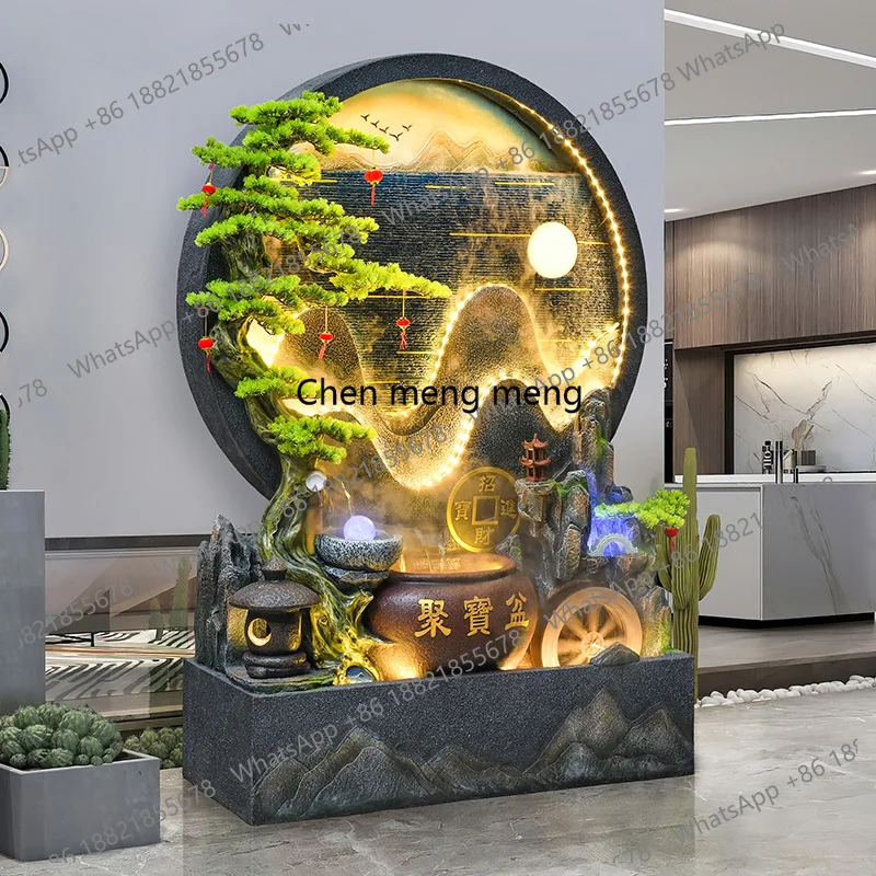 

От пола до потолка, украшение из струящейся воды, двор, рокарий, водопад, циркулирующая вода, пейзаж, подарок на новоселье