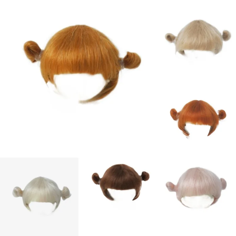 

JD415 3-4 дюйма 4-5 дюймов 5-6 дюймов Близнецы пони булочки мохеровые парики BJD 1/12 1/8 OB11 Lati желтые и белые крошечные аксессуары для кукол