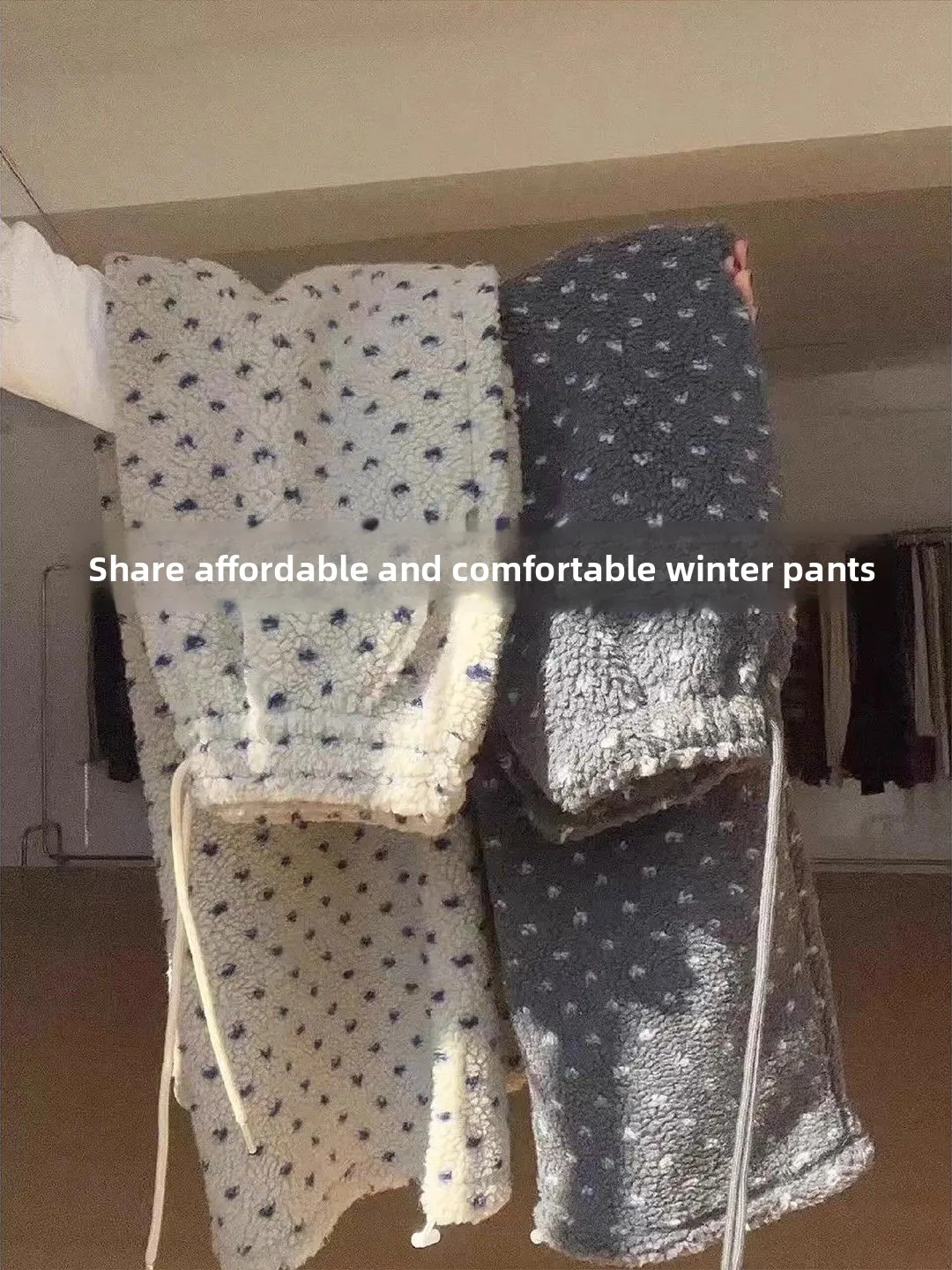 

Thickened Lamb Velvet Sport Pants Women's Autumn Winter Fleece Lined Fluffy High Waist Straight Leg Casual Trousers