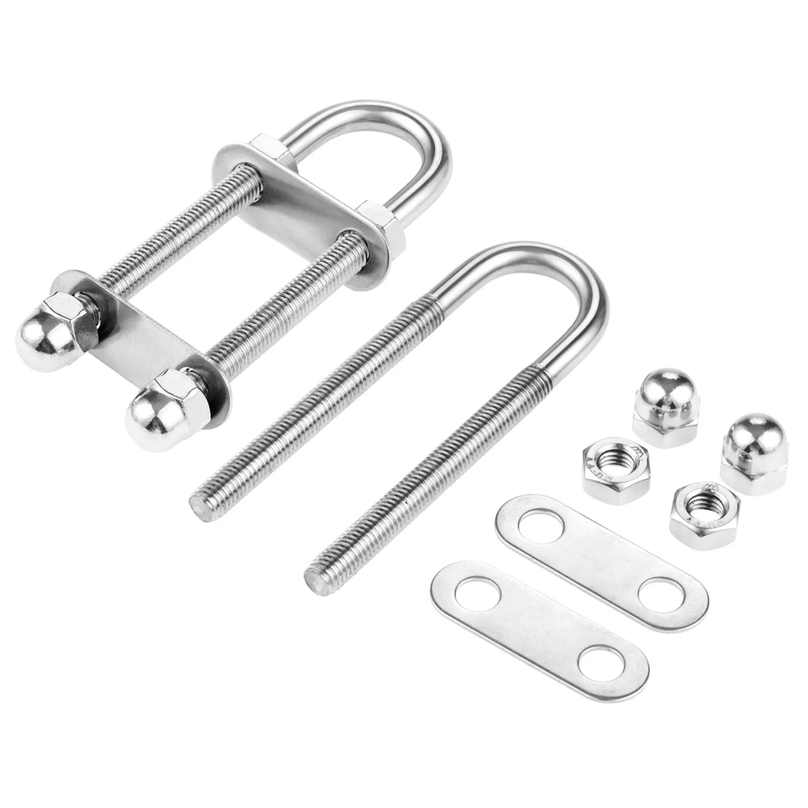 2 Sets 316 Marine Stainless Steel Boats Bow Stern Eye U Bolt U Screw Rigging Shrouds M10*130 For Bolt Rope Or Rigging Hardware