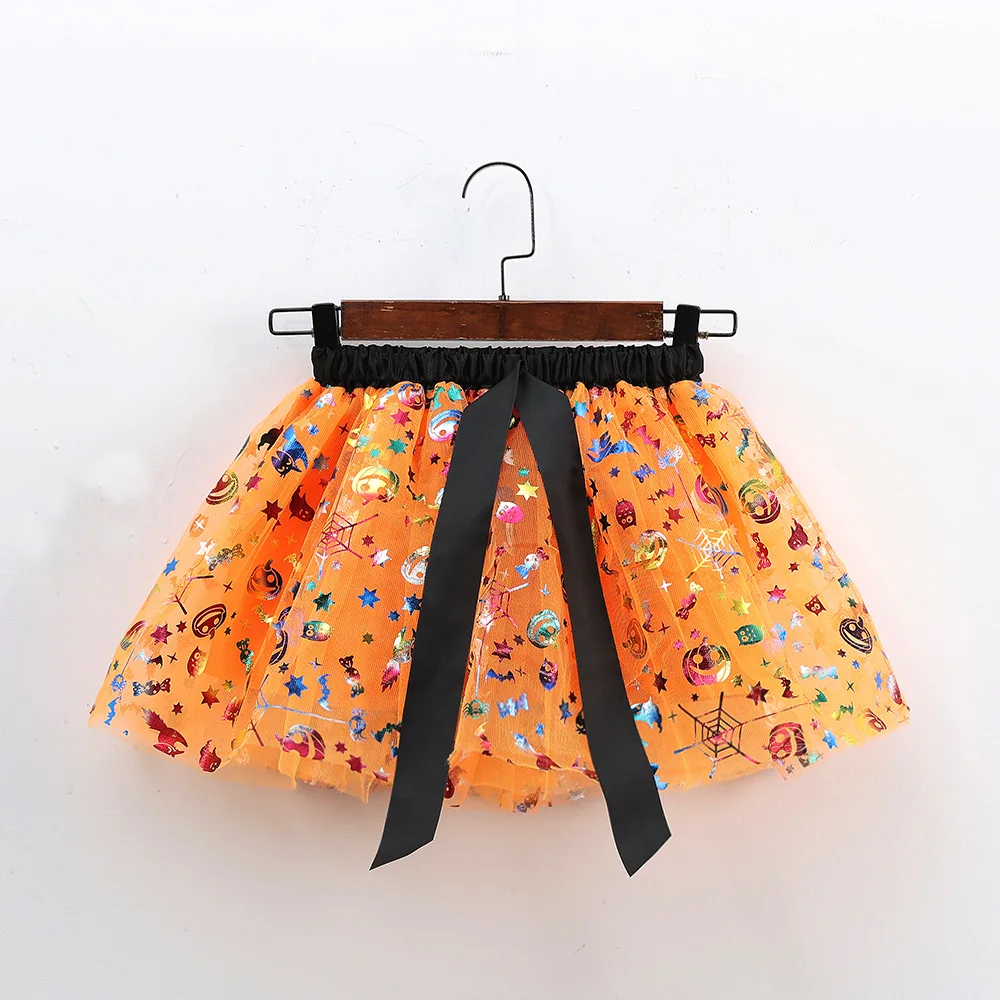 Girls Tutu Skirt Kids Ballet Princess Pettiskirt Fluffy Tulle Skirts Lovely Ball Gown Halloween Pumpkin Children Clothing Baby