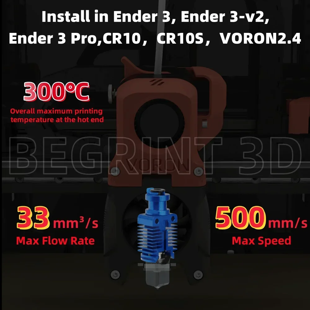 Upgrade Hotend TZ E3 3.0 For Ender 3/V2 /3 Pro VORON 2.4 Ceramic Heating One-piece hardened steel nozzle High Speed Printing
