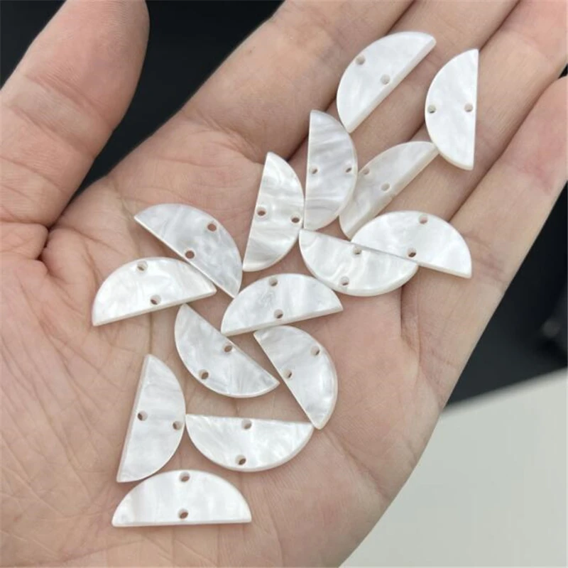 20pcs/lot new creative 21mm resin acetic acid moon double holes connectors for diy earrings hairpin jewelry making accessories