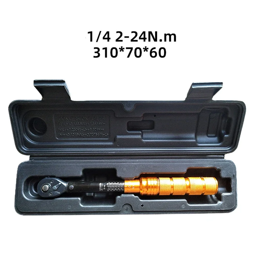 

1pc 1/4 Inch Torque Wrench 2-24N.M Square Drive Reversible Adjustable Ratchet Socket Spanner For Car Bike Automotive Hand Tools