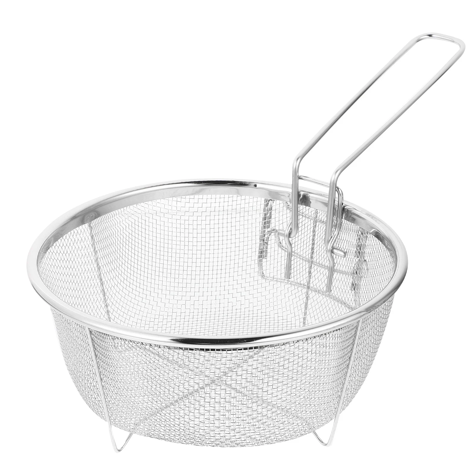 

Food Fried Basket Deep Fryer Pot Stainless Steel Skimmer Tray Frying Mesh Strainer