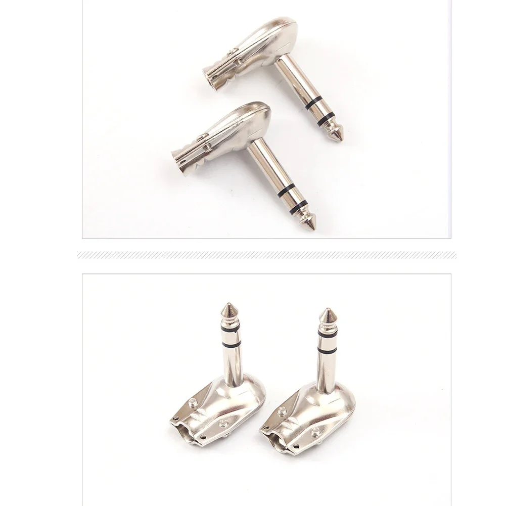 

Practical Replacement Guitar Plugs 6.35mm Instrument Metal Microphones Plugs Professional 1/4 Inch Right Angle