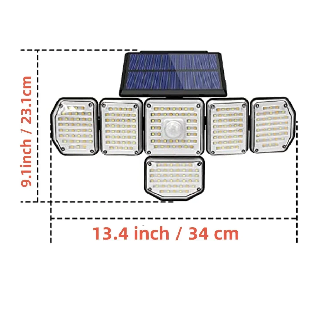 Imagem -06 - Lâmpada de Parede Solar Impermeável com 256 Led Luzes ao ar Livre Decoração do Jardim Sensor de Movimento Ip65