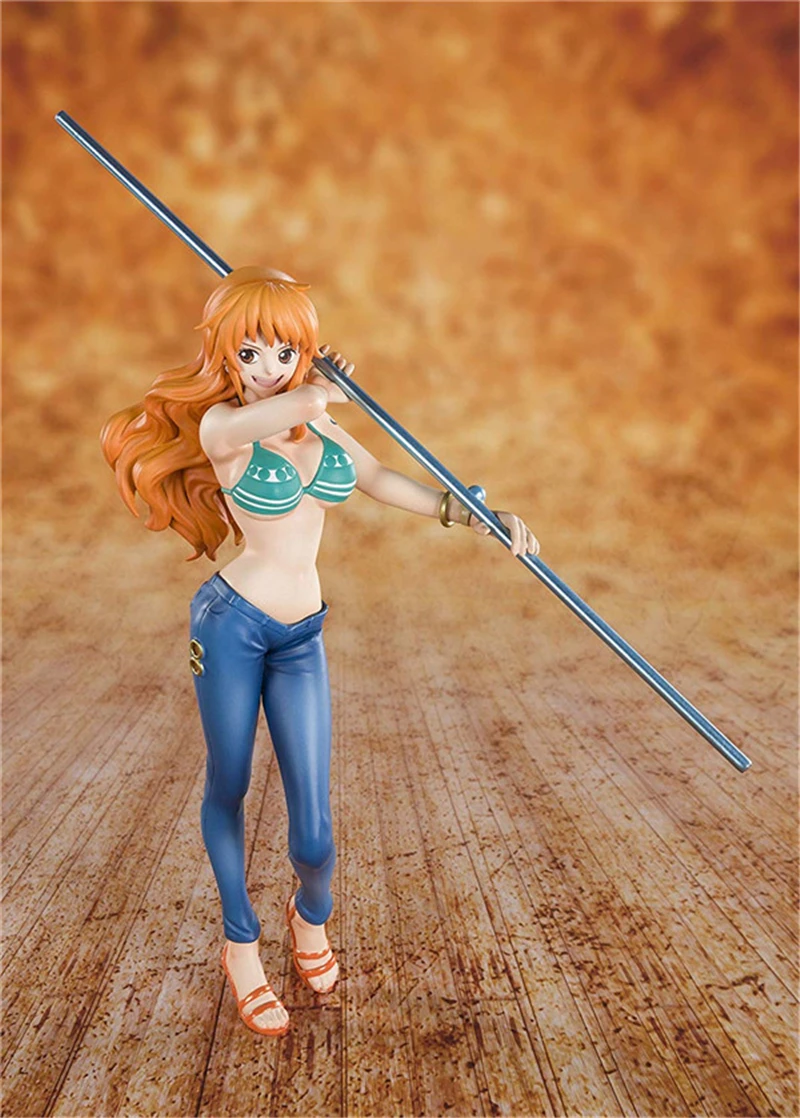 Cute Anime One Piece 20th Anniversary Nami Cartoon Ver. PVC Action Figure Statue Collectible Model Kids Toys Doll Gifts 17CM