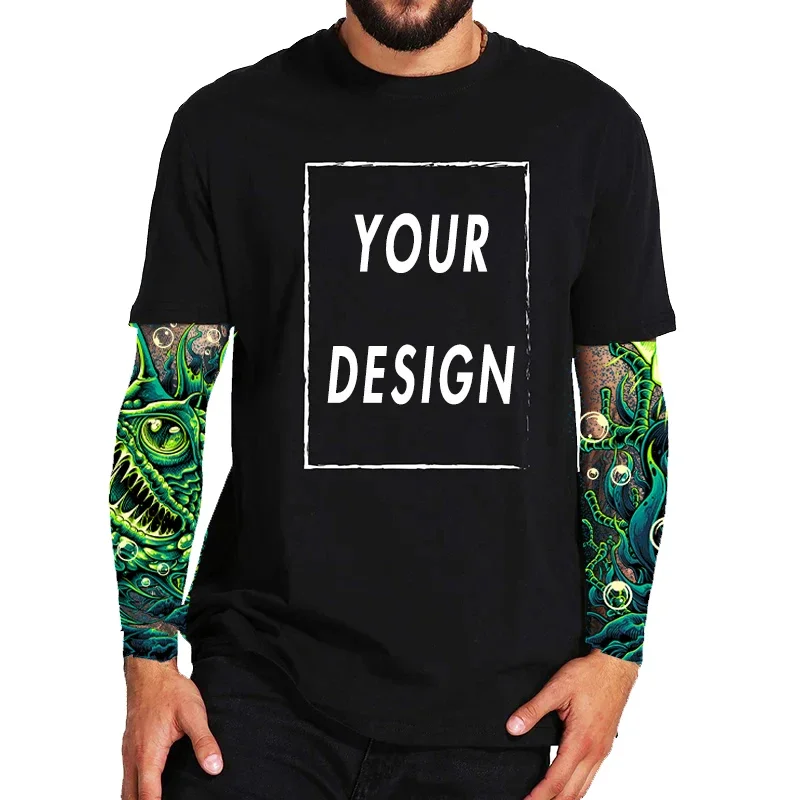 Custom T Shirt for Men And Women Design Your Own Logo Text Photo Front Back Free Both Side EU Size Cotton Personalized T-shirt