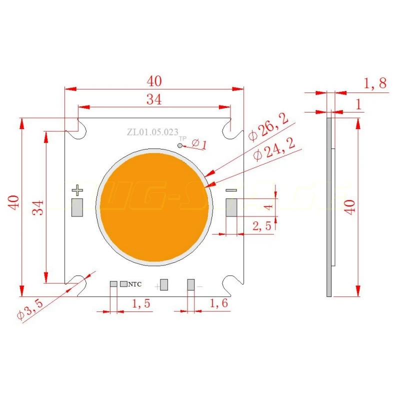 CRI Ra 90 COB LED 39*40mm 200W  Warm White/2 For Optionaln1 LED for LED Studio Light, Profile Light