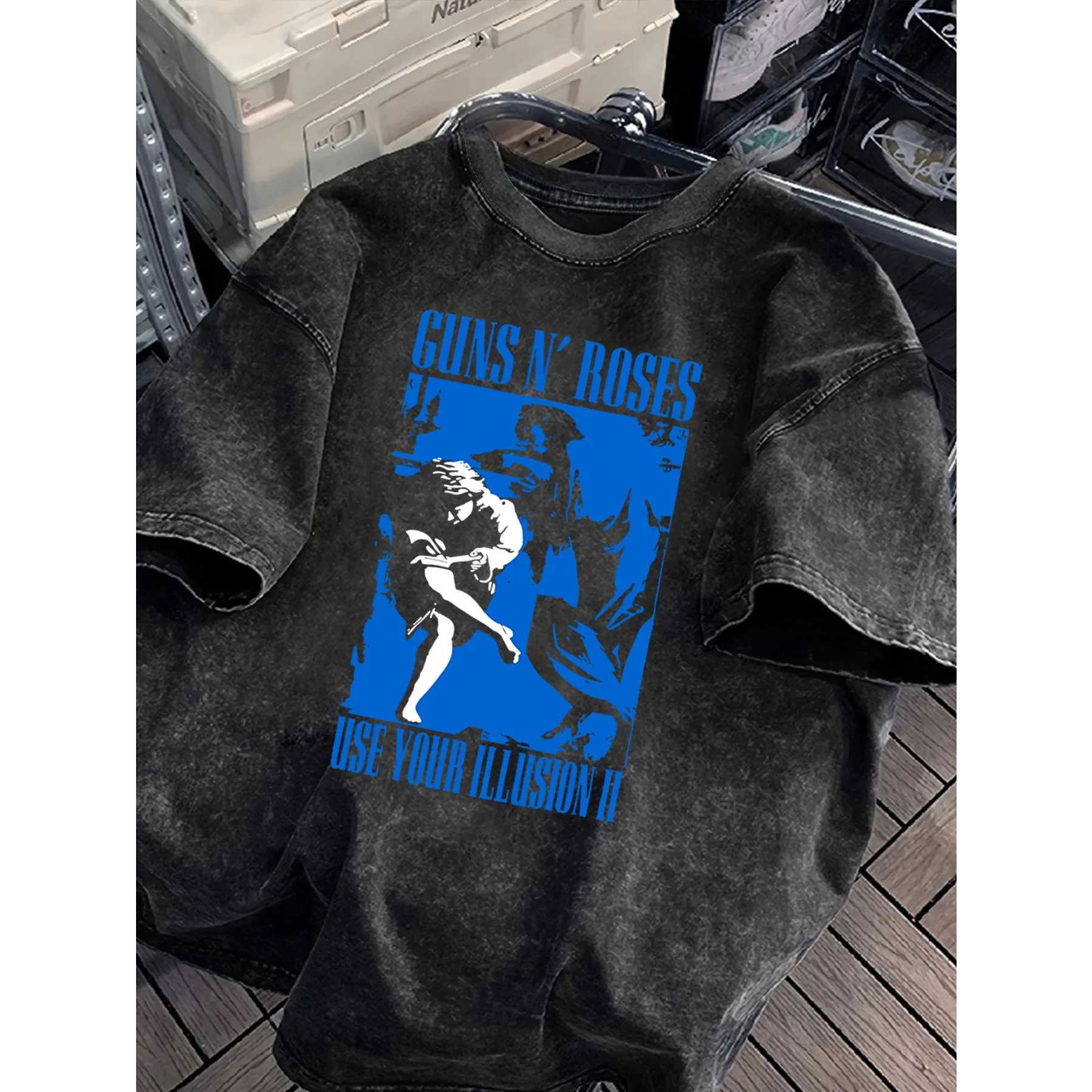 Guns N' Roses Grafik-T-Shirts, High-Street-Stil, Unisex, Y2k, Damenkleidung, Rock Washed, Vintage-T-Shirts, Tops, Shirts – Detail 1