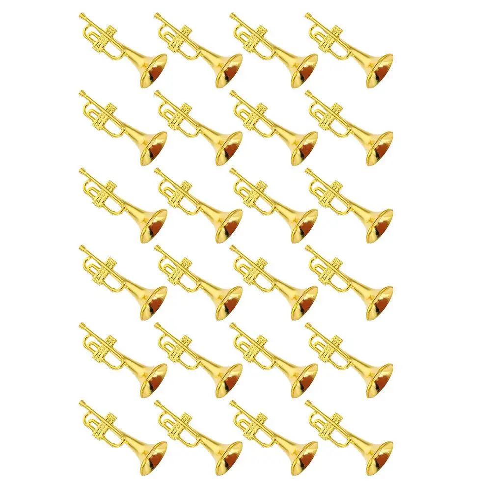 24 Pcs Musical Instrument Model Trumpet Horns Garlands Mini Wreath DIY Decor Adorn Miniature Child