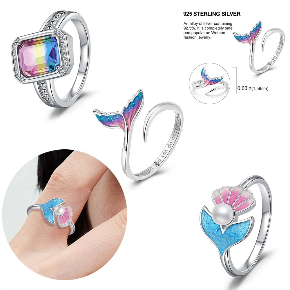 New Heart Ring 925 Sterling Silver Glitter Ring for Women 925 Silver Design Original Zircon Ring Valentine's Day jewelry