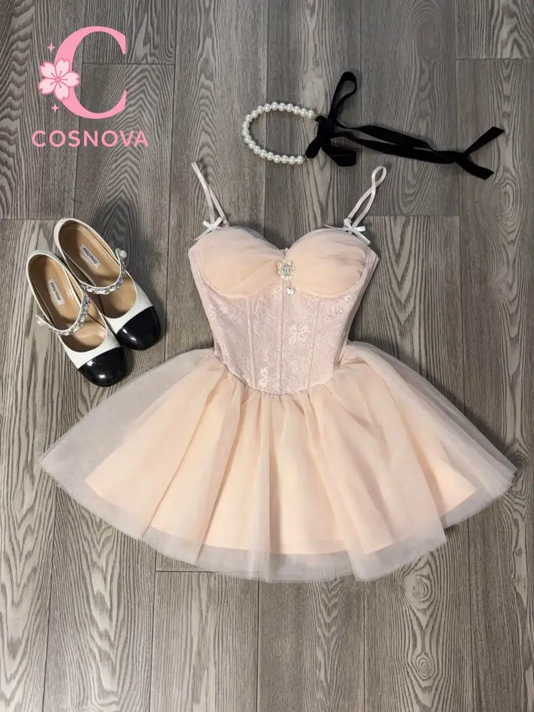 

Новое французское элегантное мини-платье из тюля на тонких бретельках для осенне-зимних вечеринок, в стиле корейского шика, для дня рождения, в стиле феи-принцессы