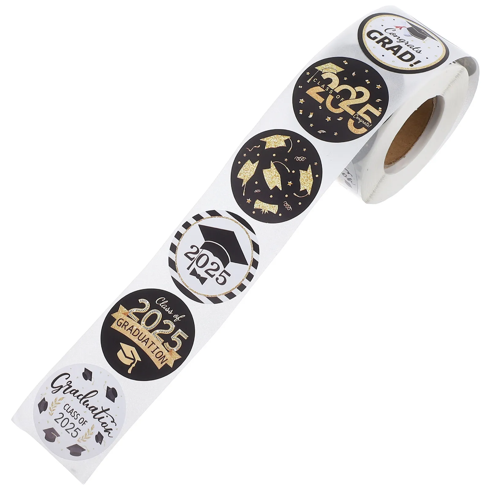 

1 Roll Class of 2025 Graduation Stickers Self Adhesive Labels Grad Party Decoration Supplies Envelope Seals Laptop Bottle Phone