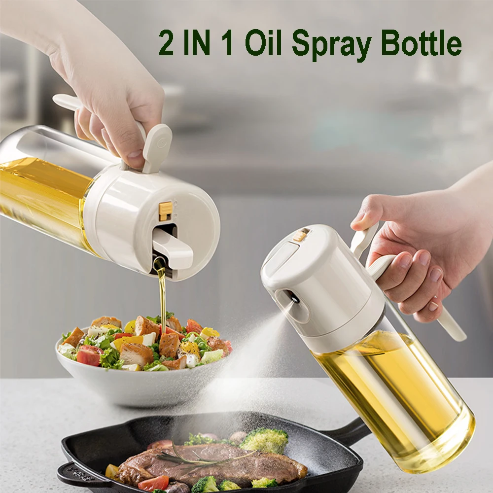 

550ML Oil Sprayer Bottle 2in1 Spray Bottle Olive Oil Sprayer BBQ Kitchen Baking Oil Mister Vinegar Bottle Picnic Kitchen Tool