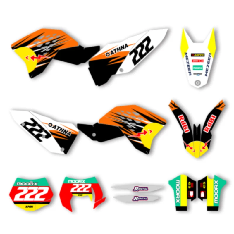 DSMTECH Motorcycle Graphics Background Decal For KTM SX SXF 2007 2008 2009-10 EXC EXCF 125 250 300 450 2008 2009 2010-11 002