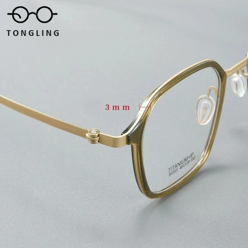 إطار نظارات من خليط معدني مضلع بتصميم رائع لعام 2025 للرجال والنساء لقصر النظر البصري وطول النظر الشيخوخي ملحق عدسات مرفق نظارات ريترو