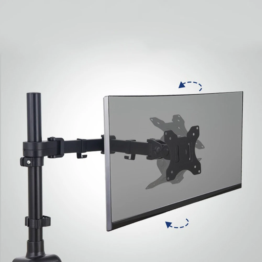 Single/Dual Monitor Stand Holds Up To 19.84 Lbs Desk Mount Stand Adjustable Height and Angle for 17 To 32 Inch Computer Screens