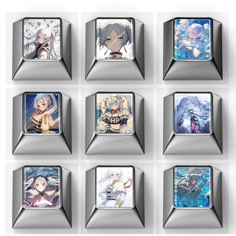 Frieren: Beyond Journey's End Keycap Custom Kirsite Cherry Profile Cross Shaft Keycaps Single R4/TAB/Enter/BACKSPACE