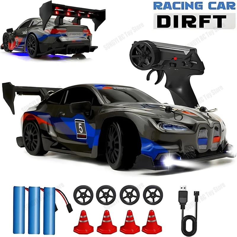 Voiture RC 4WD avec télécommande LED, haute vitesse, course à dérive rapide, Radio 2.4G, véhicule RTR, modèle GTRPRO, jouet pour enfants, cadeau