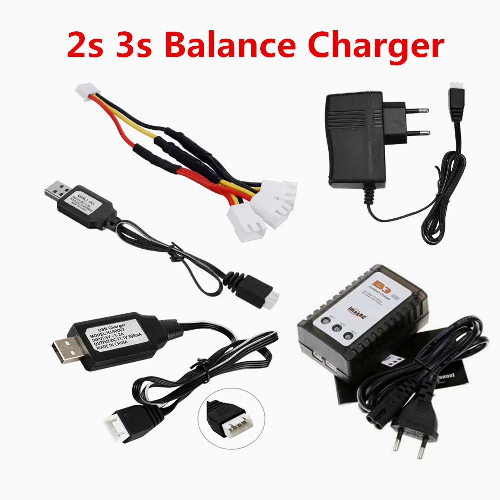 7.4V/7.6v 11.1v/11.4v Lipo Battery charging Parallel line cable USB 2S 3S balance charger B3 B3S