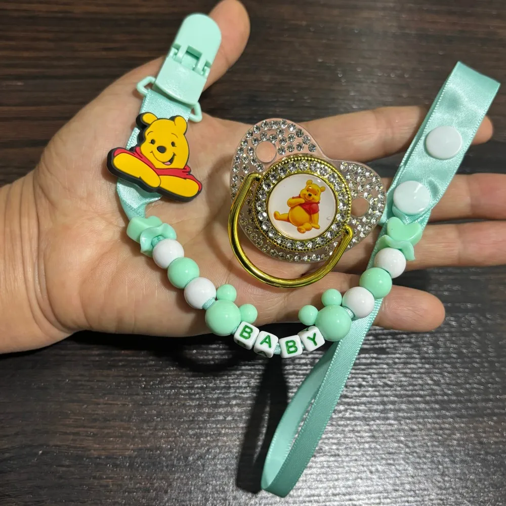 

Luxurious zirconium baby nipple & nipple holder with cartoon print for chewing on baby's nipple Suitable for newborns Anti-drop