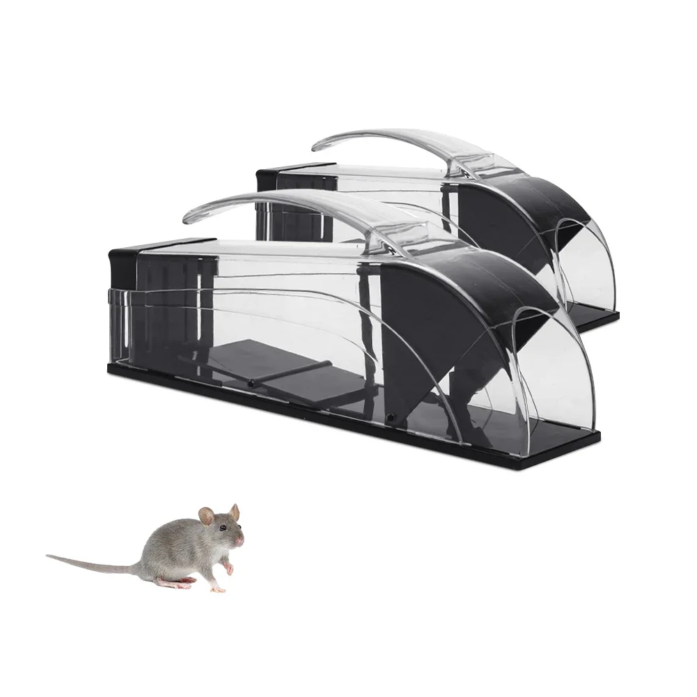 

2 Pack Enlarged Humane Mouse Traps for Indoors and Outdoors, Effective Quick Reusable Rodent Catcher