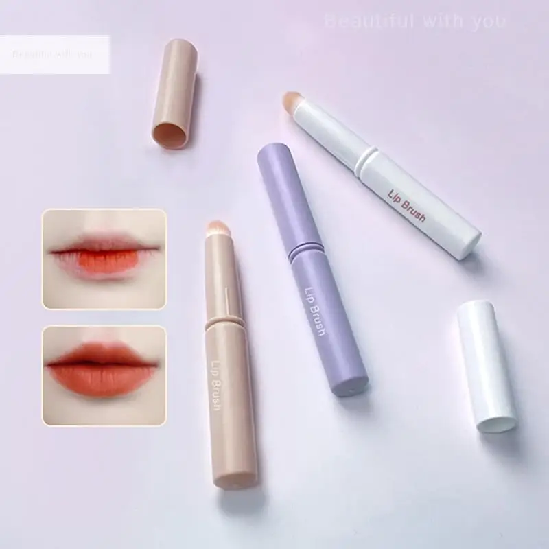 Zachte Make-Upborstels Met Ronde Kop Spons Concealer Borstel Lippenstift Poeder Bladerdeeg Nat Droog Gebruik Foundation Cosmetisch Gereedschap