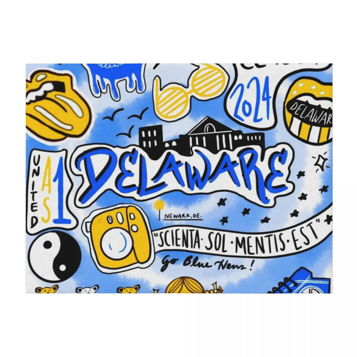 

University of Delaware Throw Blanket Thermal Weighted Vintage Furry Blankets