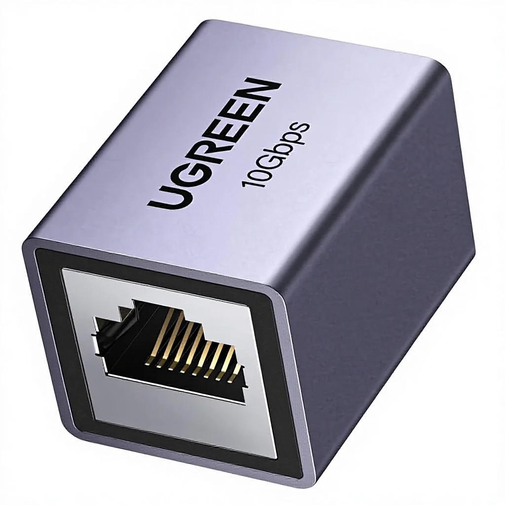 UGREEN Ethernet Extender 10Gbps Coupler Cat8 Cat7 Cat6 Cat5e Cable 328ft Long Distance Extend Aluminum Alloy Shell Space Grey