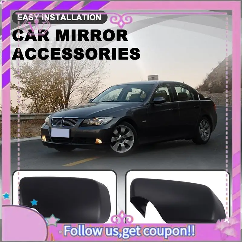 

Latest Side Matte Black Side Rearview Door Mirror Cover Cap Fit For -BMW E46 3 Series 1998-2005