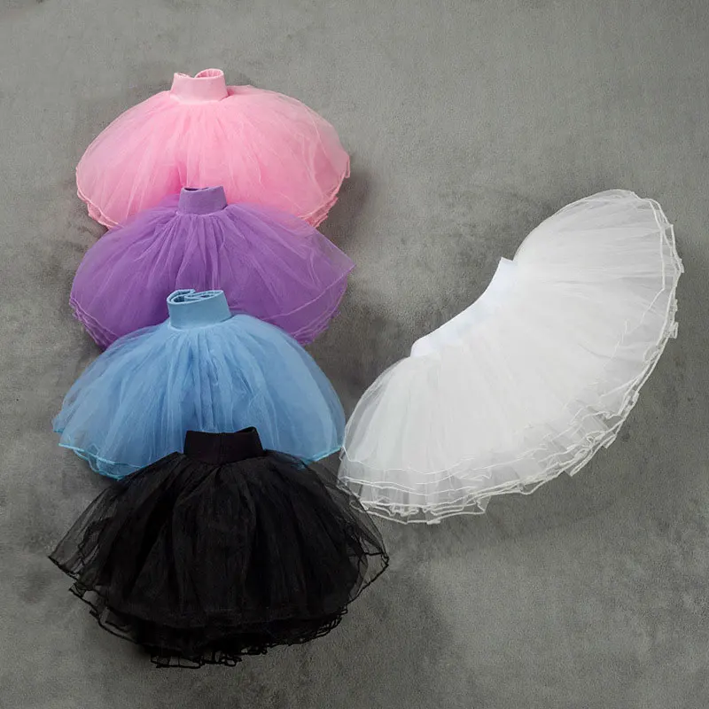 HOT Girls Ballet Tutu gonne rosa bambini soffici 4 strati morbido filato gonne di Tulle bianco elastico balletto body gonne SK005