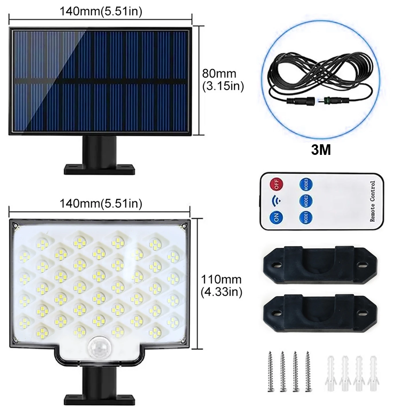 160 LED سبليت أضواء الحديقة الشمسية مصنع ملء ضوء PIR محس حركة 3 طرق مصابيح الطاقة الشمسية لحديقة فناء خارجي الديكور #2