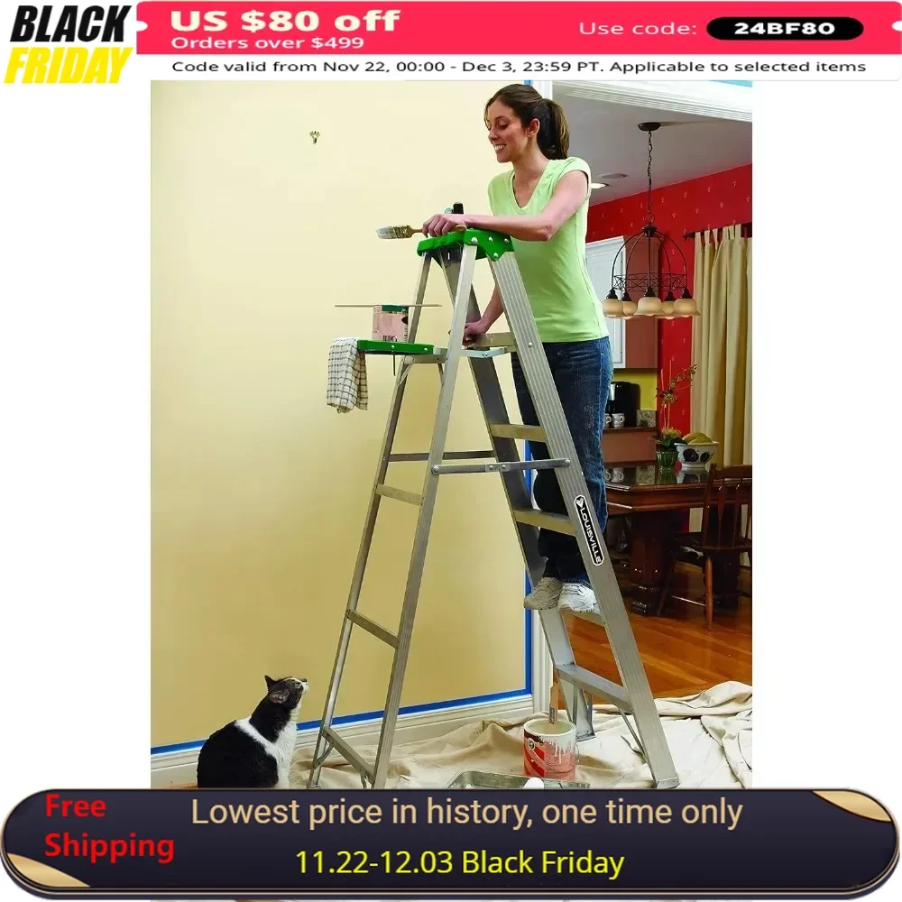 

Ladder,4-foot Aluminium Step Ladder with tool tray, 225-Pound Load Capacity,Ladder.