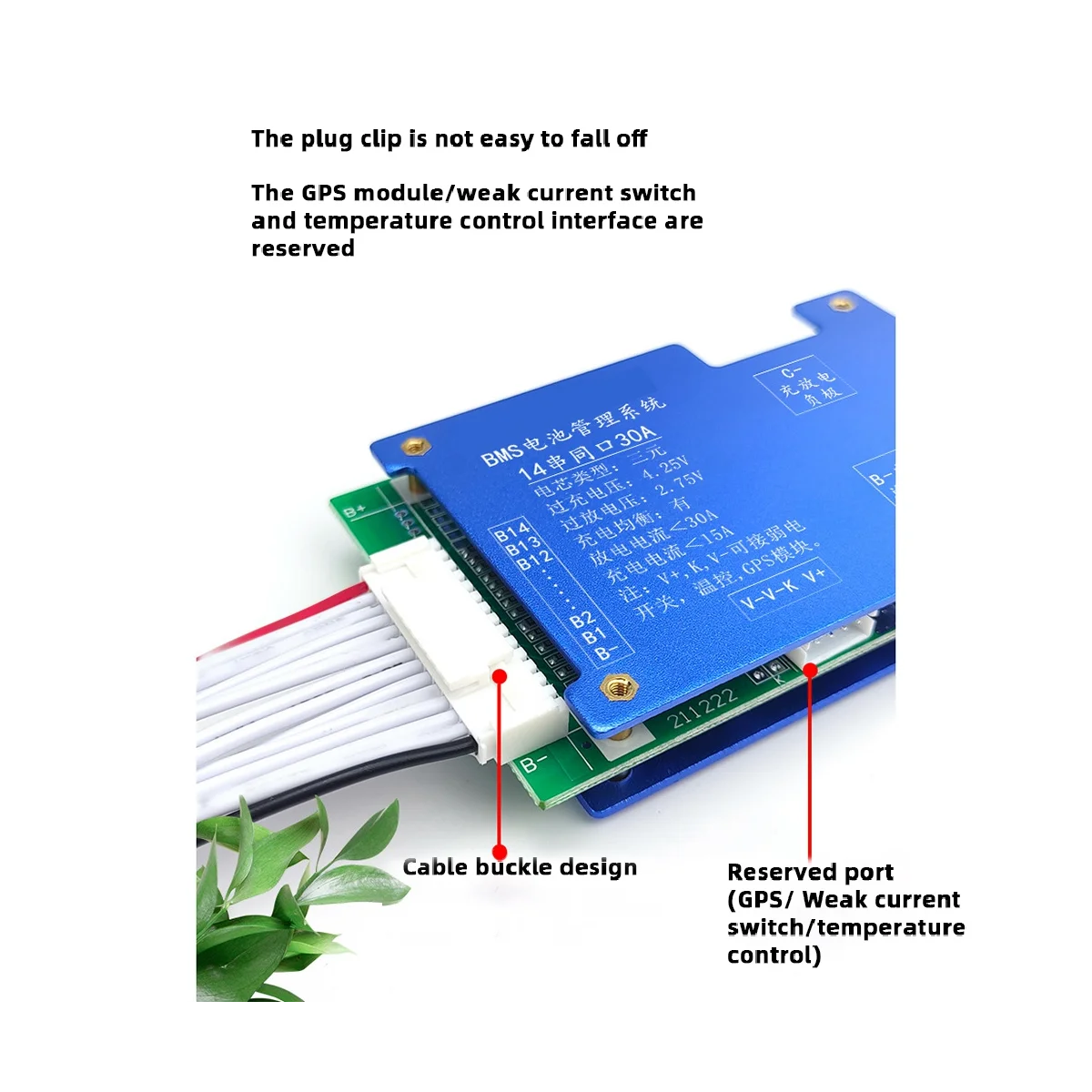 14S 50A Ternary Lithium Battery Protection Board 52V Charge and Discharge with Voltage Balance Bms Function for E-Bike