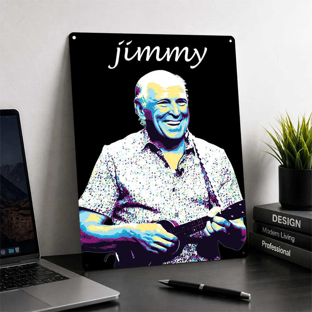 Jimmy Buffet Pop Art Personalized 3D Textured Metal Poster Wall Art Vintage Tin Signs for Decoration Room Ornaments Decor Luxury