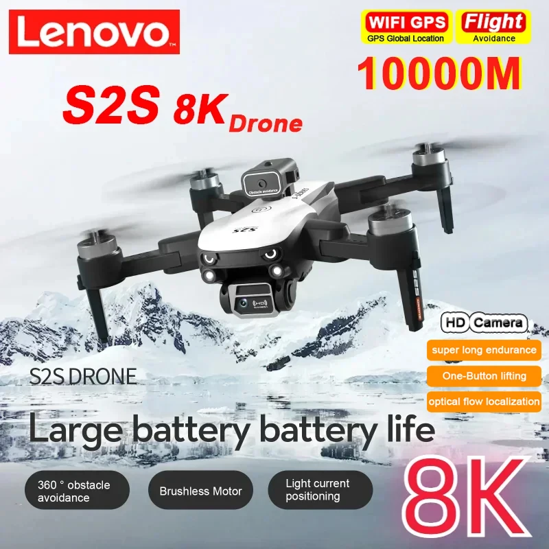 

Lenovo HD S2S 8K Drone GPS Profesional HD Aerial Photography Dual-Camera Omnidirectional Obstacle Avoidance Drone Quadcopter